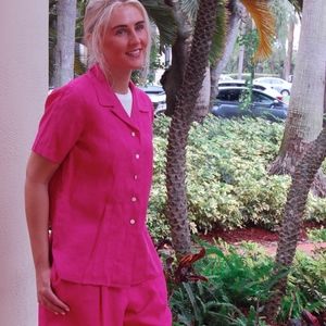 Talbots Irish Linen Pink Leisure Suit (TOP ONLY)